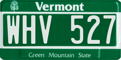 VT license plate WHV527