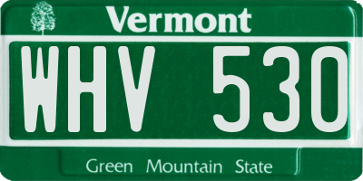 VT license plate WHV530