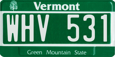 VT license plate WHV531