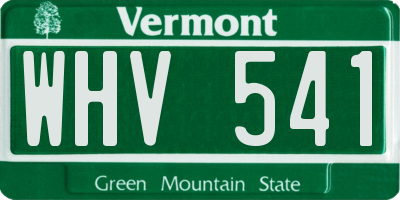 VT license plate WHV541