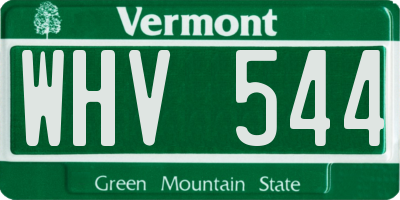 VT license plate WHV544