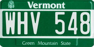 VT license plate WHV548