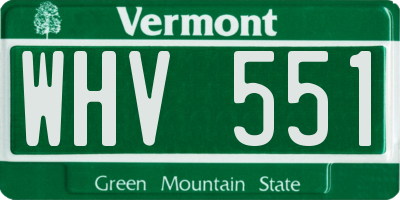 VT license plate WHV551