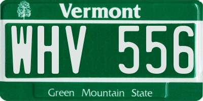 VT license plate WHV556