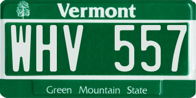 VT license plate WHV557