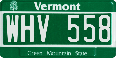 VT license plate WHV558