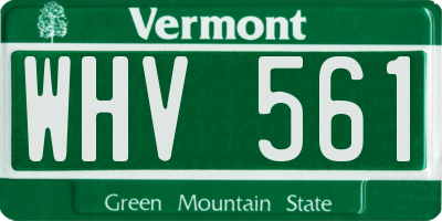VT license plate WHV561