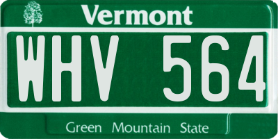 VT license plate WHV564