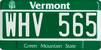 VT license plate WHV565