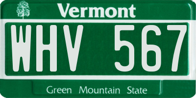 VT license plate WHV567