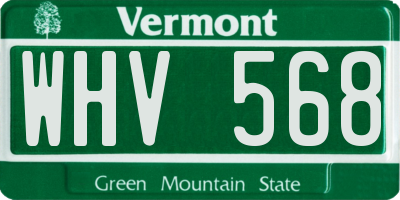 VT license plate WHV568