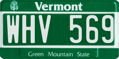 VT license plate WHV569