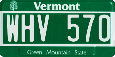VT license plate WHV570