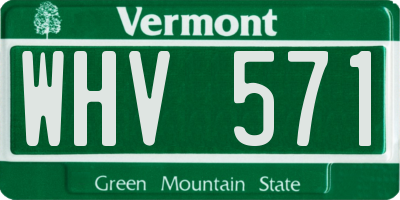 VT license plate WHV571