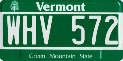 VT license plate WHV572