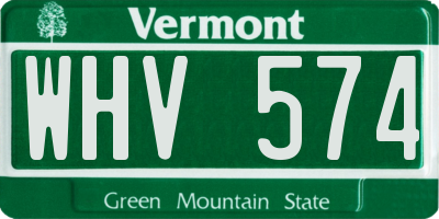 VT license plate WHV574