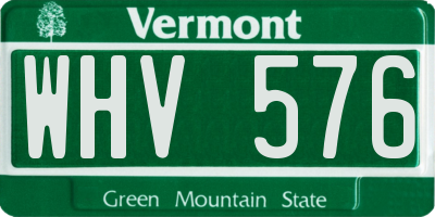 VT license plate WHV576