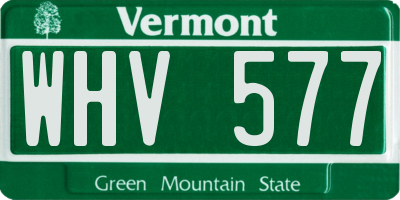 VT license plate WHV577