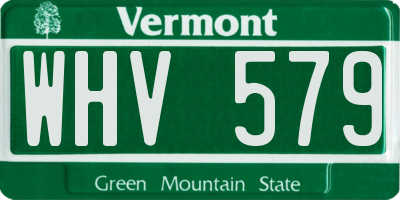 VT license plate WHV579