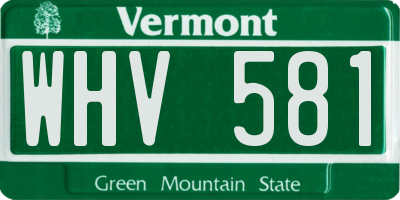 VT license plate WHV581