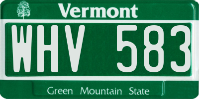 VT license plate WHV583