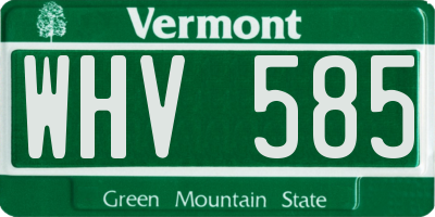VT license plate WHV585