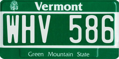 VT license plate WHV586