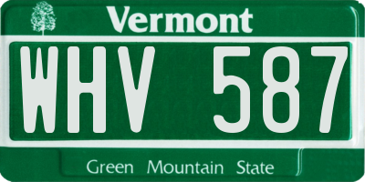 VT license plate WHV587