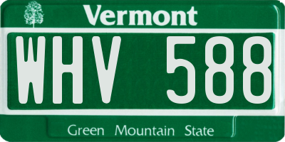 VT license plate WHV588