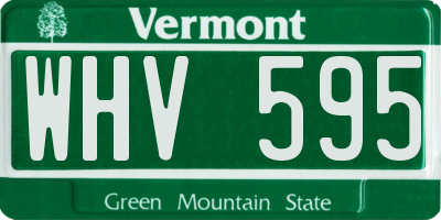 VT license plate WHV595