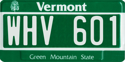 VT license plate WHV601