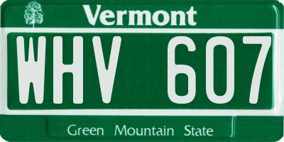 VT license plate WHV607