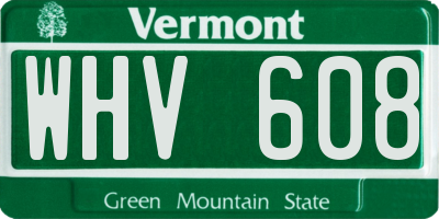 VT license plate WHV608