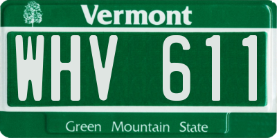 VT license plate WHV611