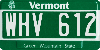 VT license plate WHV612