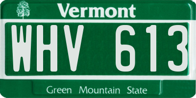 VT license plate WHV613