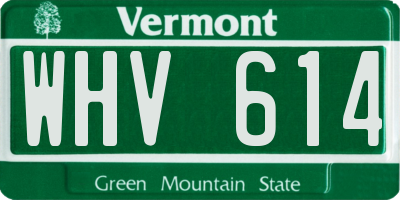VT license plate WHV614