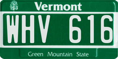 VT license plate WHV616