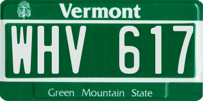 VT license plate WHV617