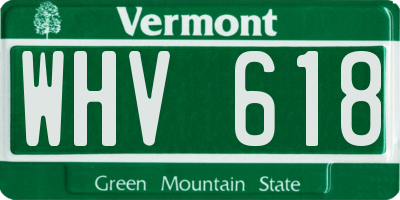 VT license plate WHV618