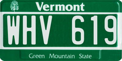 VT license plate WHV619