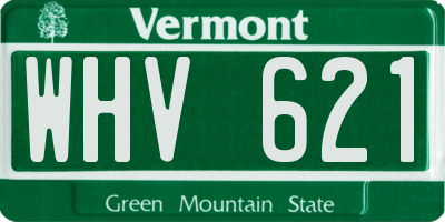 VT license plate WHV621