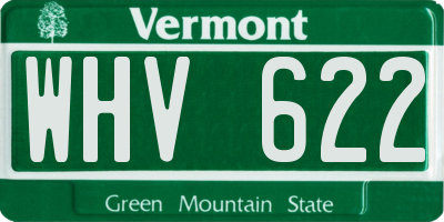 VT license plate WHV622