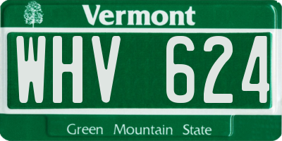 VT license plate WHV624
