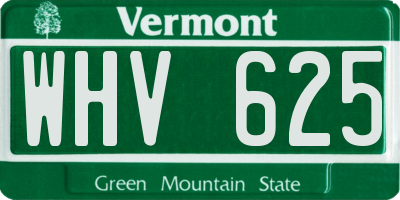 VT license plate WHV625