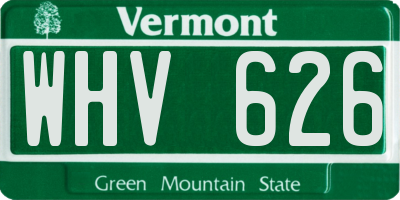 VT license plate WHV626