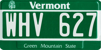 VT license plate WHV627