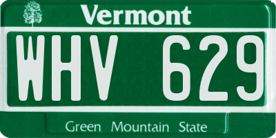 VT license plate WHV629