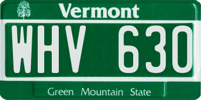 VT license plate WHV630