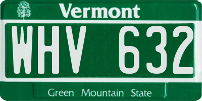 VT license plate WHV632
